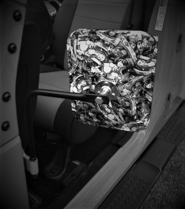 Hydrographics B&W Car Side Mirror