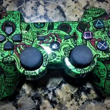 Hydrographics Green Game Controller