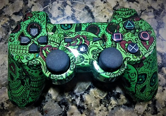 Hydrographics Green Game Controller