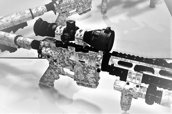 Hydrographics Black and White Rifle